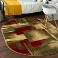 thumbnail image 1 of Unique Loom Barista Collection Area Rug - Timor (5' 3" x 8' Oval Multi/Red), 1 of 7