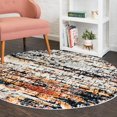 thumbnail image 1 of Unique Loom Tucson Collection Area Rug - Tohono (3' Round Multi/Black), 1 of 6