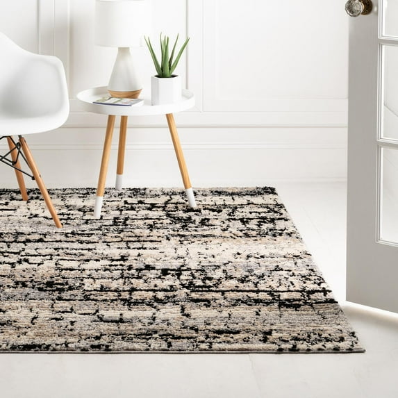 Unique Loom Tucson Collection Area Rug - Tohono (8' Square Gray/Black)