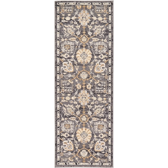 Unique Loom TraditionRunner Rug, Gray, 72" x 26"