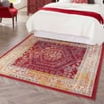 thumbnail image 1 of Unique Loom Aurelia Collection Area Rug - Trajan (4' Square Magenta/Ivory), 1 of 7