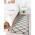 thumbnail image 1 of Unique Loom Trellis Collection Area Rug - Austin (2' 7" x 10' Runner Beige and Black/Beige), 1 of 13