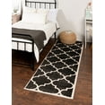 thumbnail image 1 of Unique Loom Trellis Collection Area Rug - Austin (2' 7" x 8' Runner Black and White/Black), 1 of 10