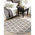 thumbnail image 1 of Unique Loom Trellis Collection Area Rug - Philadelphia (10' Round Dark Gray/Beige), 1 of 11