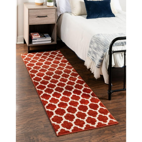 Unique Loom Trellis Collection Area Rug - Philadelphia (2' 7" x 19' 8" Runner Light Terracotta/Beige)