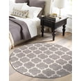 thumbnail image 1 of Unique Loom Trellis Collection Area Rug - Philadelphia (3' 3" Round Dark Gray/Beige), 1 of 11