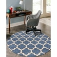thumbnail image 1 of Unique Loom Trellis Collection Area Rug - Philadelphia (3' 3" Round Light Blue/Beige), 1 of 13