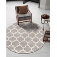 thumbnail image 1 of Unique Loom Trellis Collection Area Rug - Philadelphia (3' 3" Round Light Gray/Beige), 1 of 11