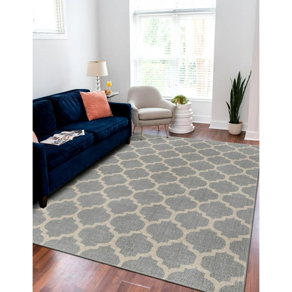 Unique Loom Trellis Collection Area Rug - Philadelphia (5' 1" x 8' Rectangle Light Gray/Beige)