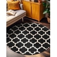 thumbnail image 1 of Unique Loom Trellis Collection Area Rug - Philadelphia (6' 1" Round Black/Beige), 1 of 11