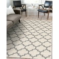 thumbnail image 1 of Unique Loom Trellis Collection Area Rug - Philadelphia (7' 10" x 11' Rectangle Beige and Gray/Gray), 1 of 11