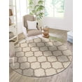 thumbnail image 1 of Unique Loom Trellis Collection Area Rug - Philadelphia (8' Round Beige and Light Brown/Beige), 1 of 10