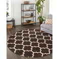 thumbnail image 1 of Unique Loom Trellis Collection Area Rug - Philadelphia (8' Round Chocolate Brown/Beige), 1 of 11