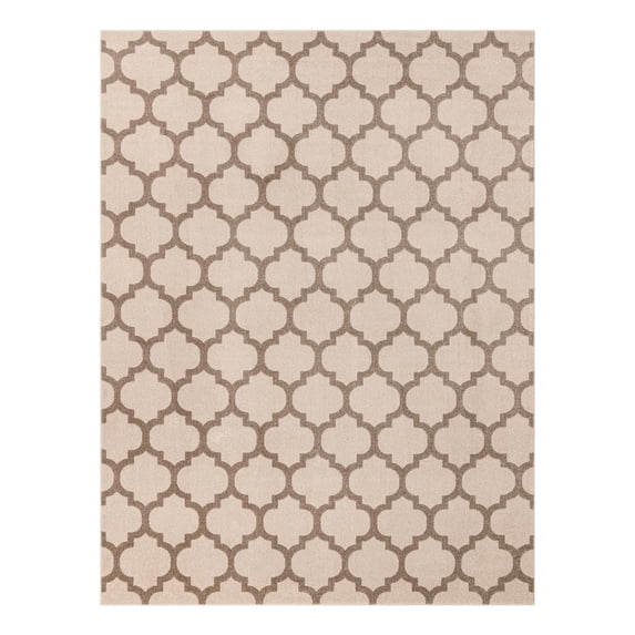 Unique Loom Trellis Collection Area Rug - Philadelphia (9' x 12' Rectangle Beige and Light Brown/Beige)
