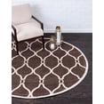 thumbnail image 1 of Unique Loom Trellis Collection Area Rug - Seattle (8' Round Brown/Beige), 1 of 8