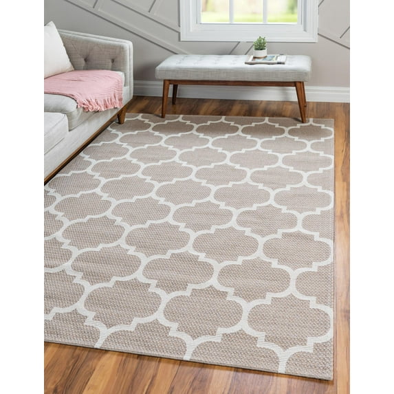 Unique Loom Trellis Decatur Rug ,7' 5" x 10' 0" ,Taupe