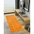 thumbnail image 1 of Unique Loom Trellis Frieze Collection Area Rug - Geometric (2' x 13' 1" Runner Orange/Ivory), 1 of 7