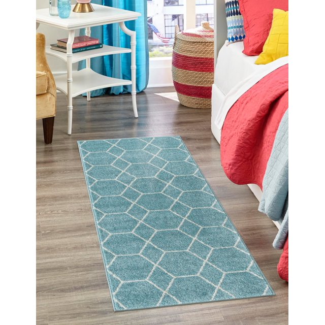 Unique Loom Trellis Frieze Collection Area Rug - Geometric (2' x 6' 1 ...