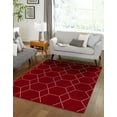 thumbnail image 1 of Unique Loom Trellis Frieze Collection Area Rug - Geometric (3' 3" x 5' 3" Rectangle Red/Ivory), 1 of 7