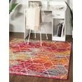 thumbnail image 1 of Unique Loom Trellis Frieze Collection Area Rug - Geometric (3' Square Multi/Ivory), 1 of 7