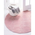 thumbnail image 1 of Unique Loom Trellis Frieze Collection Area Rug - Geometric (4' 1" Round Light Pink/Ivory), 1 of 7