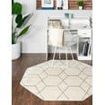 thumbnail image 1 of Unique Loom Trellis Frieze Collection Area Rug - Geometric (5' Octagon Ivory/Gray), 1 of 7