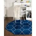 thumbnail image 1 of Unique Loom Trellis Frieze Collection Area Rug - Geometric (7' 10" Octagon Navy Blue/Ivory), 1 of 7