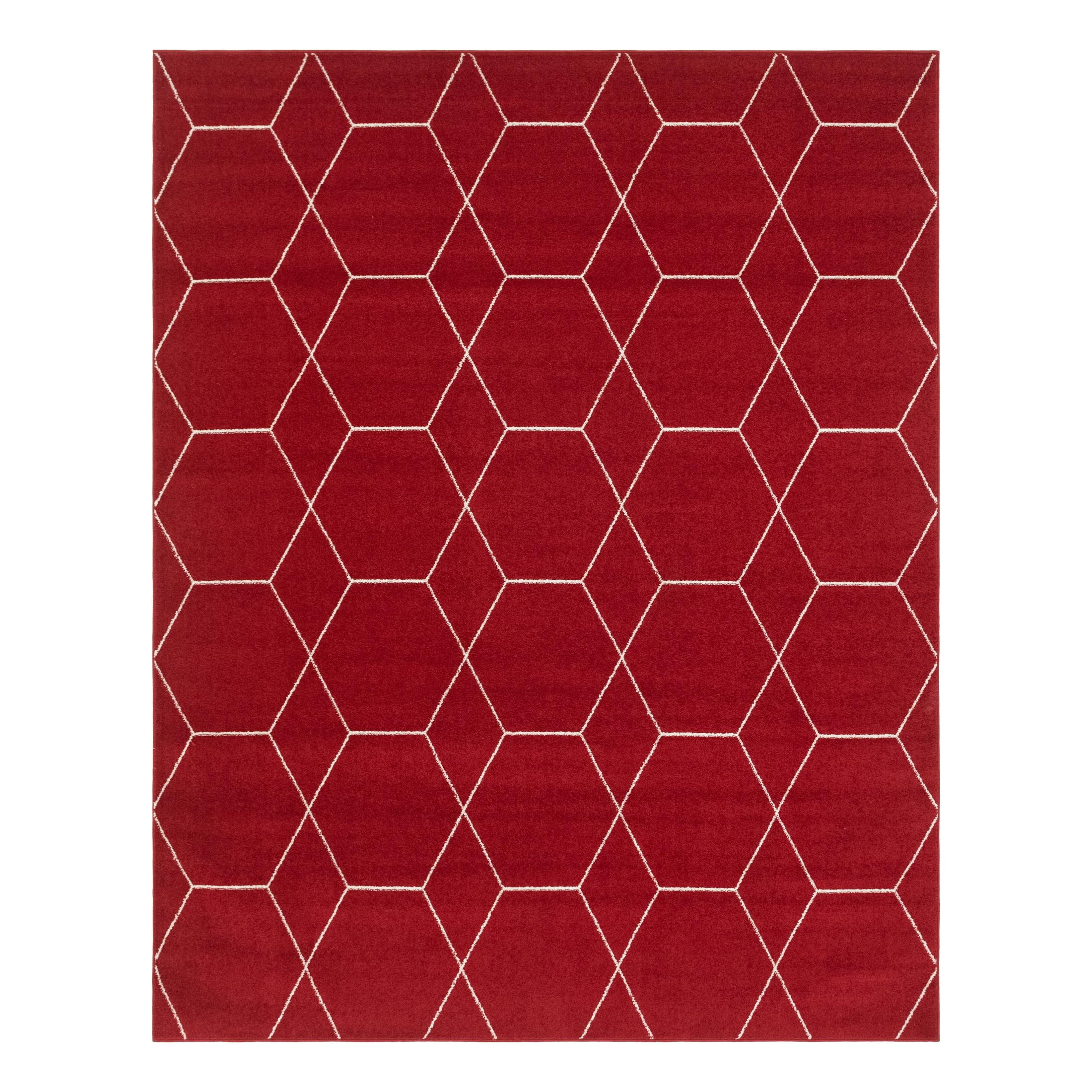 Red Trellis 8' x 10' Synthetic Indoor Area Rug
