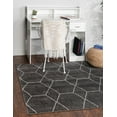 thumbnail image 1 of Unique Loom Trellis Frieze Collection Area Rug - Geometric (7' Square Dark Gray/Ivory), 1 of 7