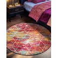 thumbnail image 1 of Unique Loom Trellis Frieze Collection Area Rug - Geometric (8' Round Multi/Ivory), 1 of 7