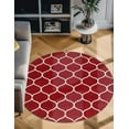 thumbnail image 1 of Unique Loom Trellis Frieze Collection Area Rug - Rounded (5' 1" Round Red/Ivory), 1 of 7