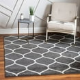 thumbnail image 1 of Unique Loom Trellis Frieze Collection Area Rug - Rounded (5' Square Dark Gray/Ivory), 1 of 7