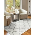 thumbnail image 1 of Unique Loom Trellis Frieze Collection Area Rug - Rounded (7' 10" x 10' Rectangle Ivory/Gray), 1 of 7