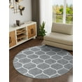 thumbnail image 1 of Unique Loom Trellis Frieze Collection Area Rug - Rounded (7' Round Light Gray/Ivory), 1 of 7