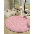 thumbnail image 1 of Unique Loom Trellis Frieze Collection Area Rug - Rounded (7' Round Light Pink/Ivory), 1 of 7