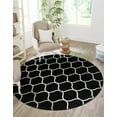 thumbnail image 1 of Unique Loom Trellis Frieze Collection Area Rug - Rounded (7' 10" Round Black/Ivory), 1 of 7
