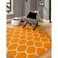 thumbnail image 1 of Unique Loom Trellis Frieze Collection Area Rug - Rounded (7' 10" Round Orange/Ivory), 1 of 7