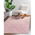 thumbnail image 1 of Unique Loom Trellis Frieze Collection Area Rug - Rounded (8' x 11' Rectangle Light Pink/Ivory), 1 of 7