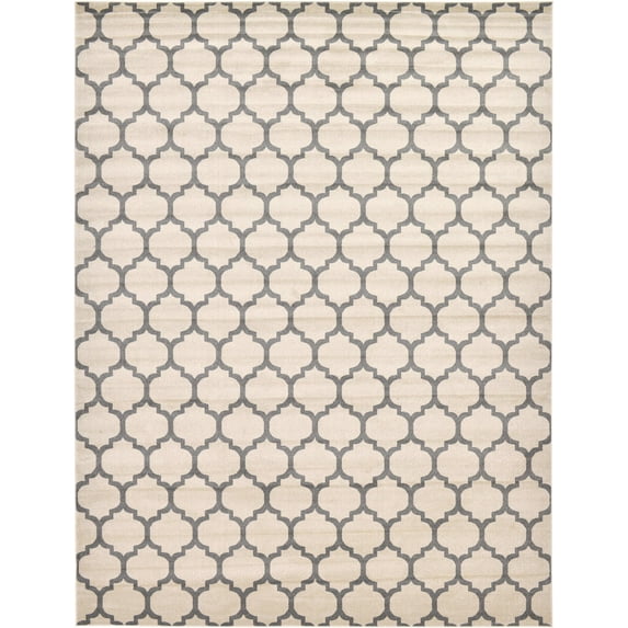 Unique Loom Trellis Geometric Modern Area Rugs, Beige
