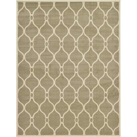 Unique Loom Trellis Geometric Modern Area Rugs, Beige