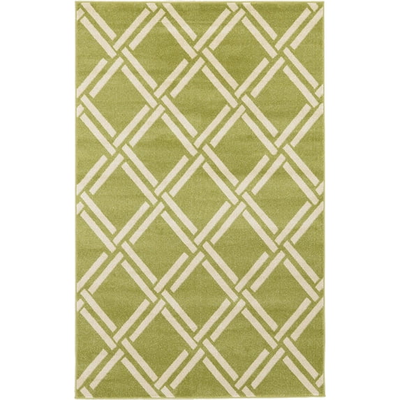 Unique Loom Trellis Geometric Modern Area Rugs, Green