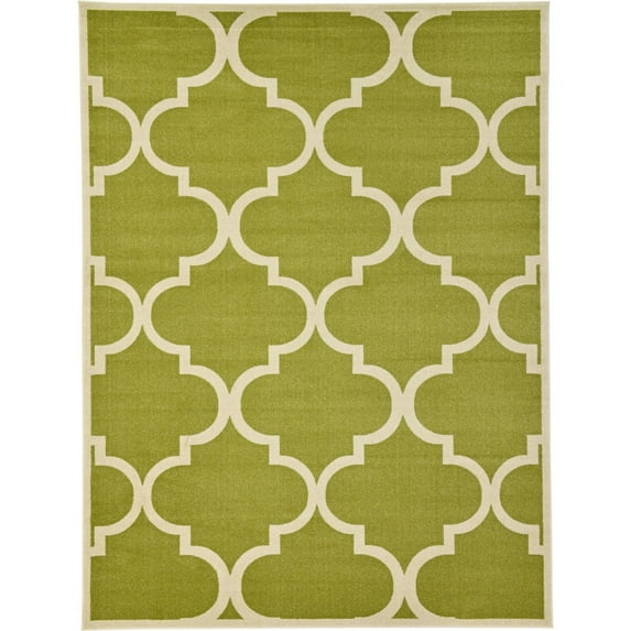 Unique Loom Trellis Geometric Modern Area Rugs, Green