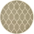 thumbnail image 1 of Unique Loom Trellis Round Geometric Modern Area Rugs, Beige, 1 of 3