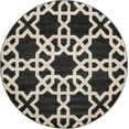 thumbnail image 1 of Unique Loom Trellis Round Geometric Modern Area Rugs, Black, 1 of 4