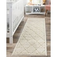 thumbnail image 1 of Unique Loom Trellis Shag Collection Area Rug - Diamond (2' x 6' 9" Runner Ivory), 1 of 11