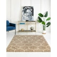 thumbnail image 1 of Unique Loom Trellis Shag Collection Area Rug - Ruby (10' Square Light Brown/Ivory), 1 of 11