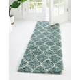 thumbnail image 1 of Unique Loom Trellis Shag Collection Area Rug - Ruby (2' 7" x 10' Runner Light Blue/Ivory), 1 of 12