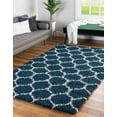 thumbnail image 1 of Unique Loom Trellis Shag Collection Area Rug - Ruby (2' x 3' Rectangle Navy Blue/Ivory), 1 of 11