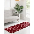 thumbnail image 1 of Unique Loom Trellis Shag Collection Area Rug - Ruby (2' x 5' Runner Burgundy Red/Ivory), 1 of 11