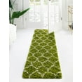 thumbnail image 1 of Unique Loom Trellis Shag Collection Area Rug - Ruby (2' x 5' Runner Green/Ivory), 1 of 12